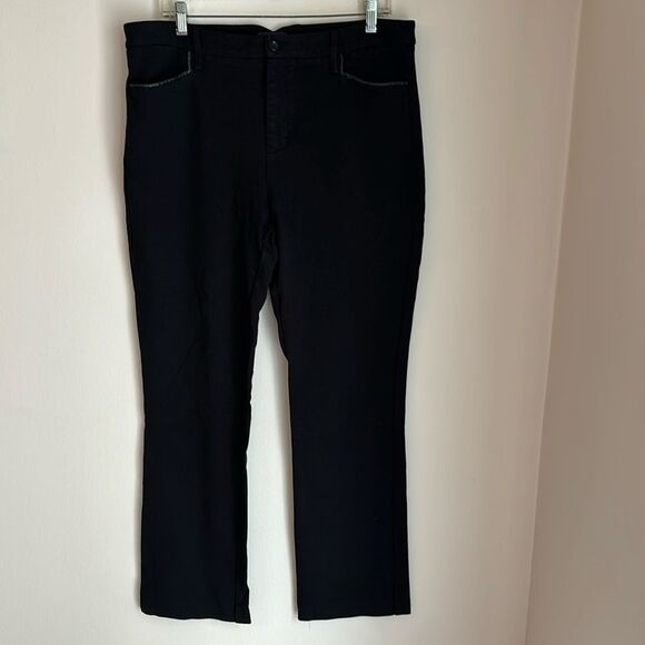 NYDJ Women’s black straight leg work dress pants stretch and comfortable size 12 - Picture 1 of 12